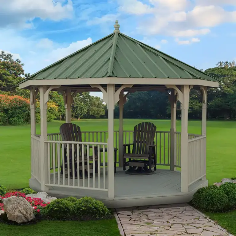 Wood Gazebo in Solid Stain